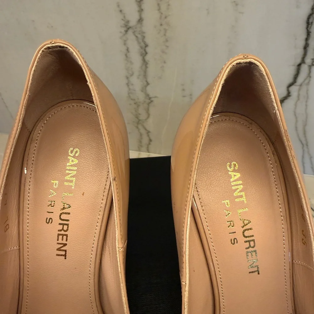 SAINT LAURENT / YSL PATENT LEATHER NUDE PUMP 105MM SIZE 35/5 - Picture 3 of 7